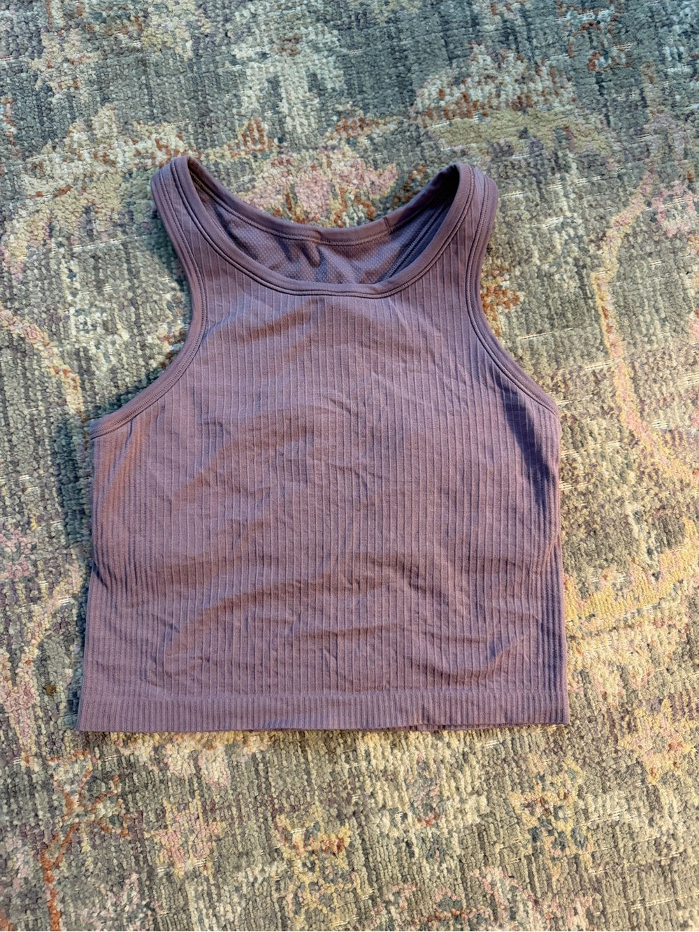 Lululemon Ribbed Cropped Tank Top in Mauve
